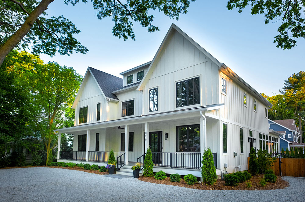 large white and black rental house