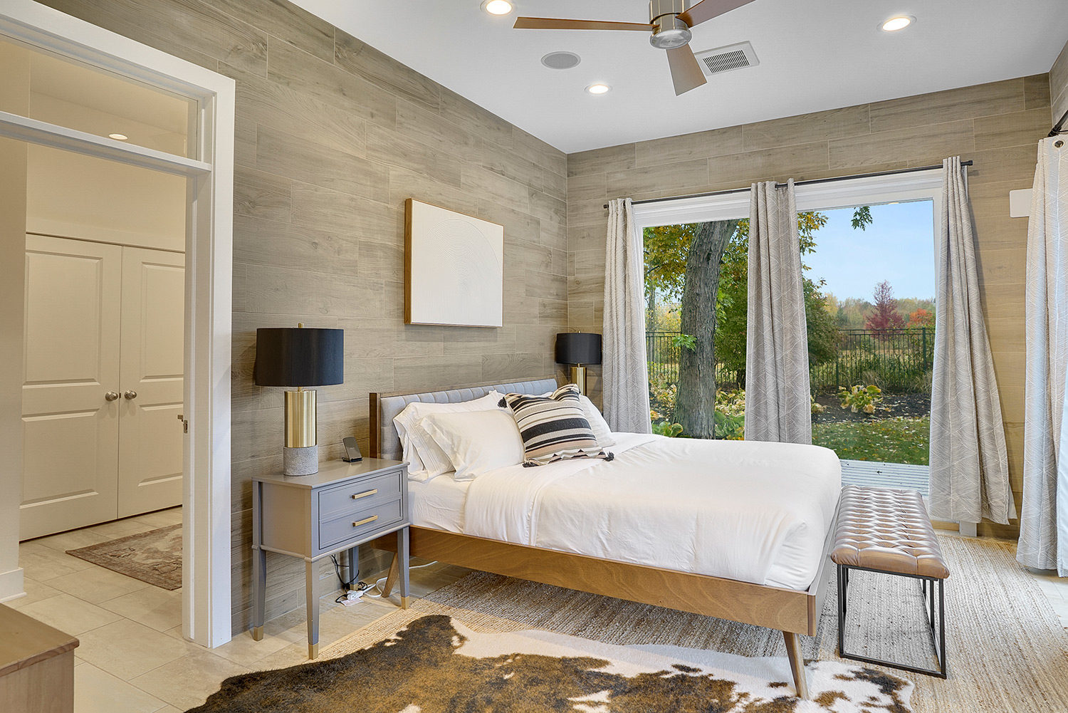 bedroom with big windows