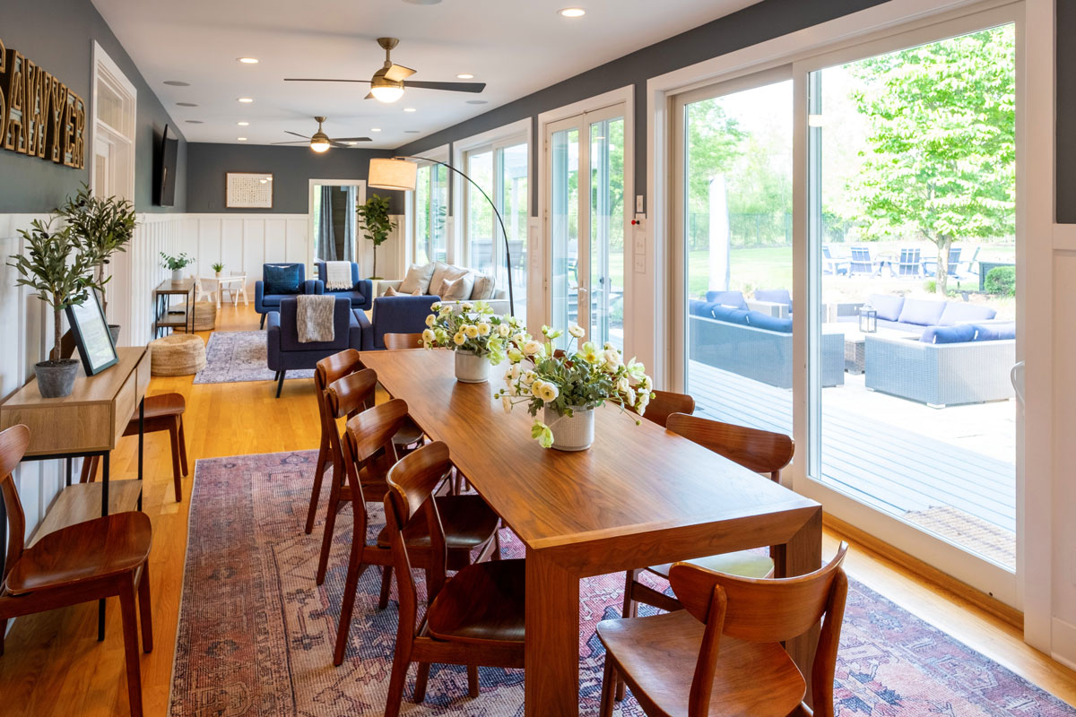 dining room with natural sunlight