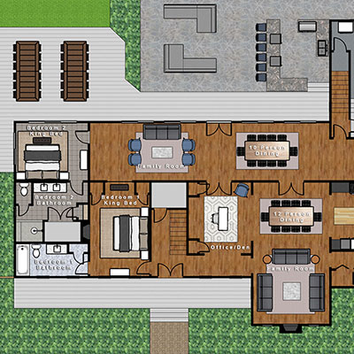 first floor plan with patio